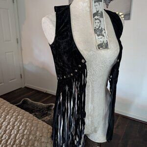 Vintage Rare 90's Lip Service Crushed Velvet Vest